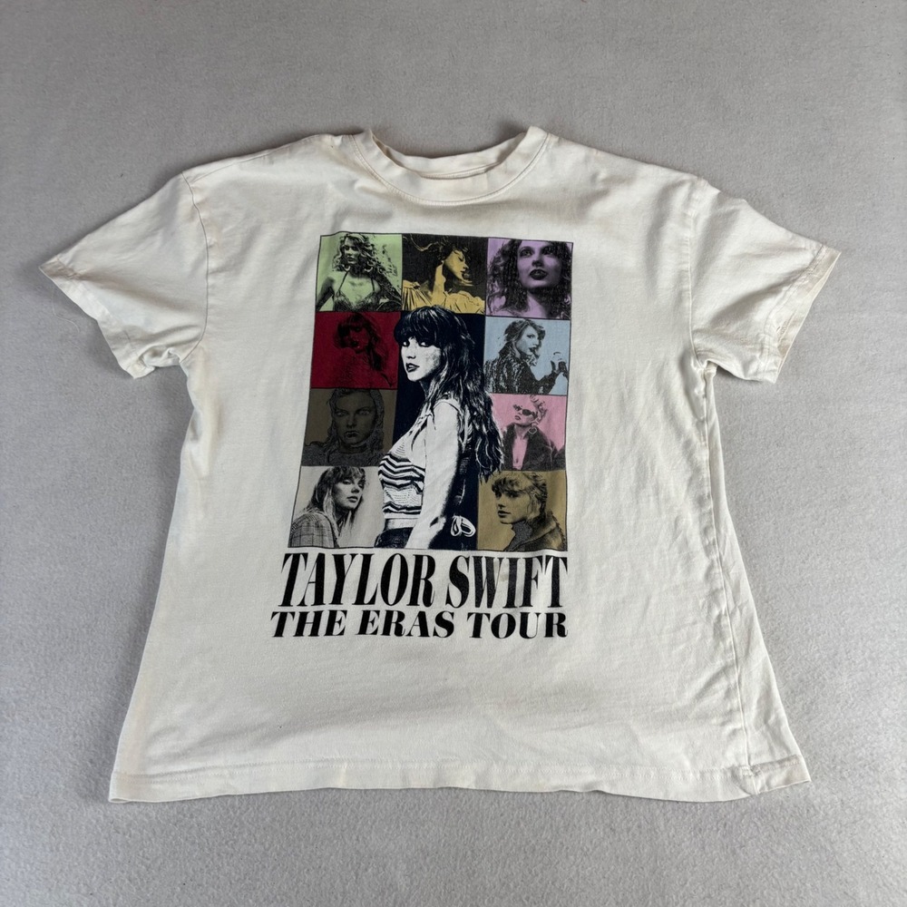 Taylor Swift The Eras Tour 2023 Concert T-Shirt Cream XS North American Women's
